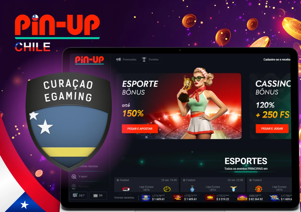 Pin-Up es legal y seguro en Chile, regulado bajo la licencia de Curazao eGaming