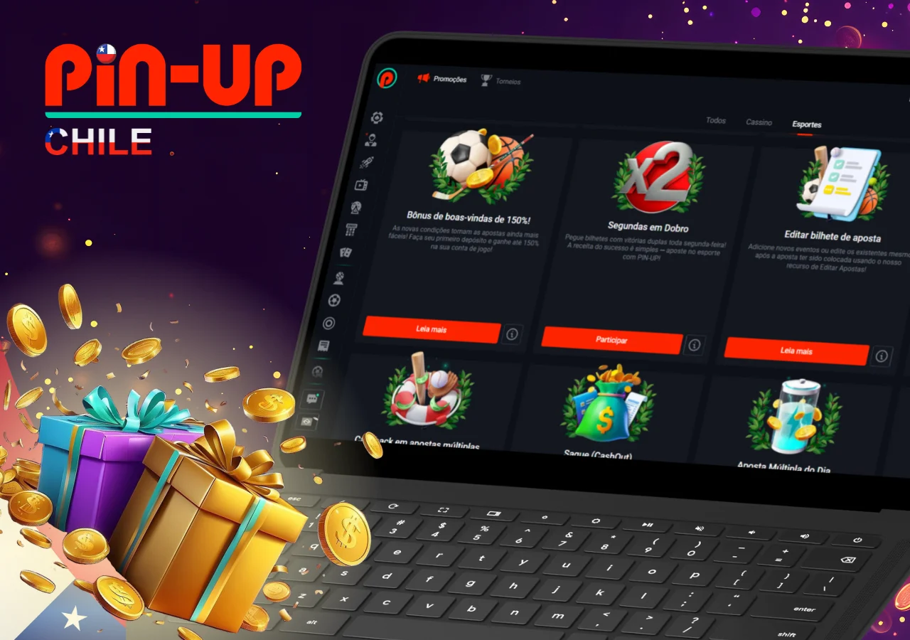 Programa de bonos de apuestas deportivas en Pin-Up Chile con ofertas y promociones disponibles.